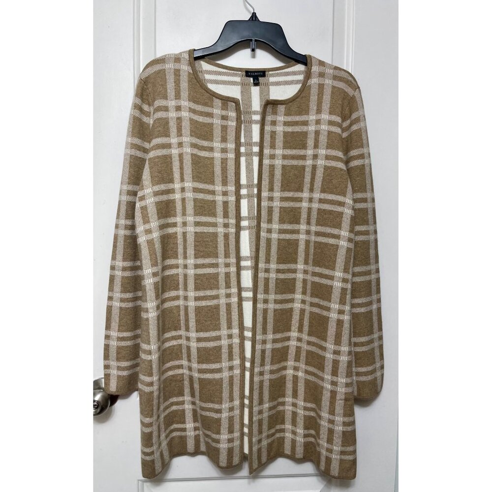 Talbots Textured Open Front Sweater Jacket - Plai… - image 2
